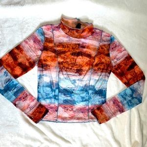 NWT Sheer mock neck turtleneck top. Size medium.